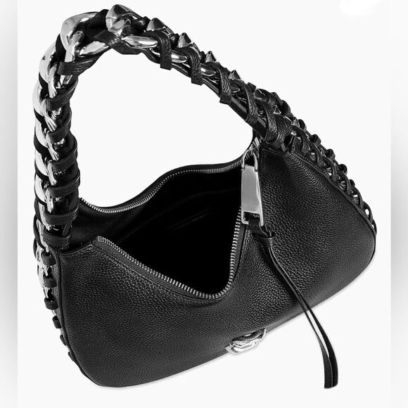 Rebecca Minkoff Whip Chain Metallic Hobo Bag With Dust Bag - Picture 2 of 9